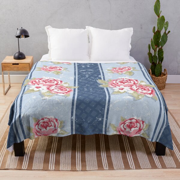 Item preview, Grungy Roses on Blue Trellis designed and sold by Rainbows Galore.