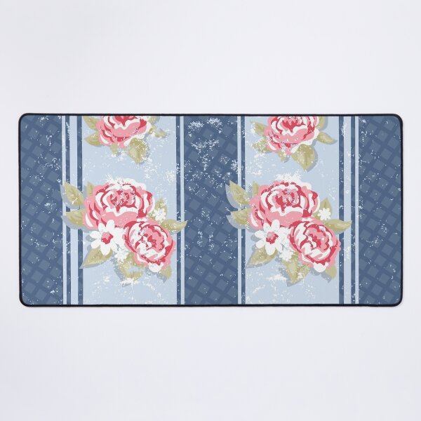 Item preview, Grungy Roses on Blue Trellis designed and sold by Rainbows Galore.