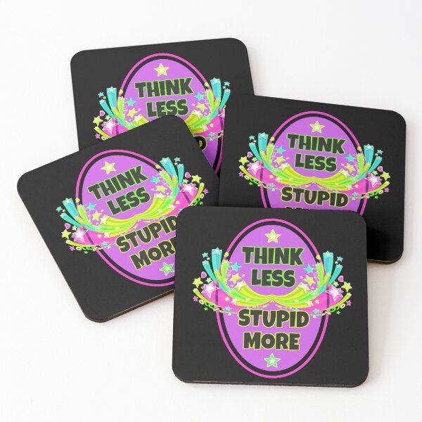 Item preview, Think less, stupid more, violet, pink, magenta rainbow colorful stupidity designed and sold by IMNIUM.