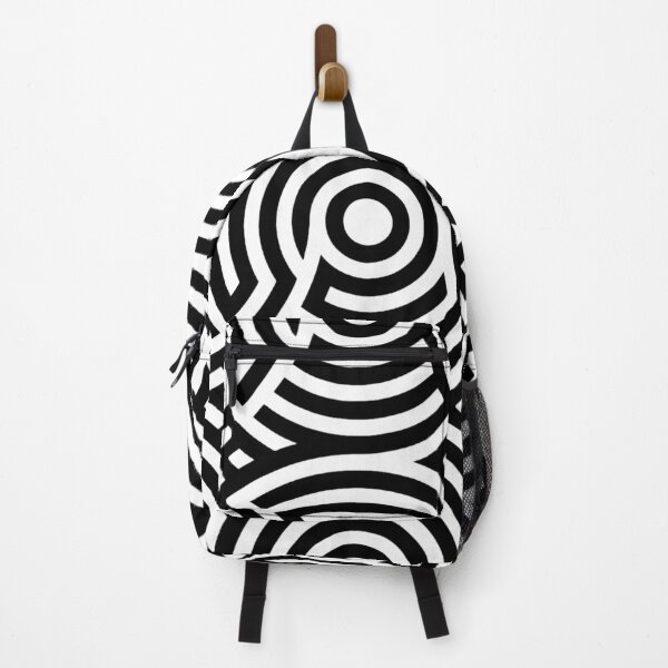 Item preview, Geometric optical illusion seamless repeating pattern black lines semicircle designed and sold by IMNIUM.