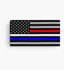 American Flag - Thin Blue, White, and Red Line Canvas Print