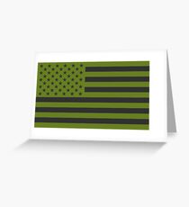 Amerikanische Flagge - Olive Drab Grußkarte