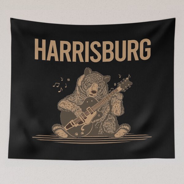 Item preview, Bear With Guitar Harrisburg designed and sold by BloodMoneyTwit.