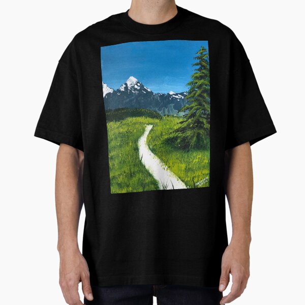 A Path through the Field - Acylic Painting Oversized T-Shirt