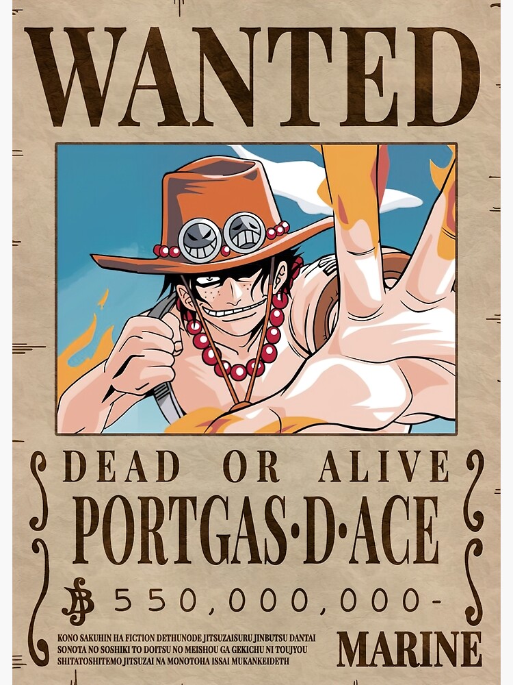 Ace One Piece Wanted Bounty Poster Jigsaw Puzzle