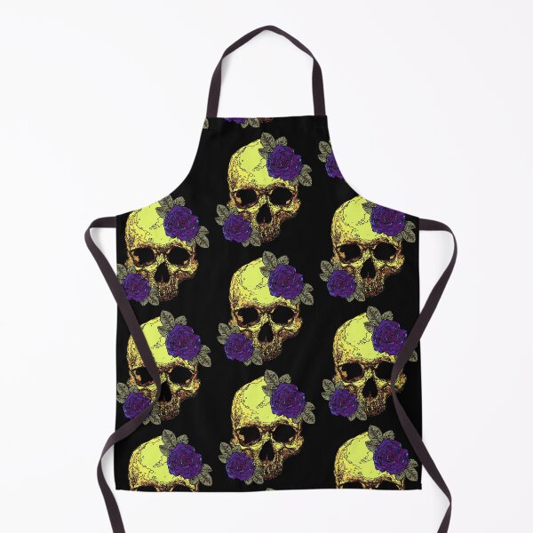 Item preview, Yellow skull with purple roses designed and sold by Francis Anderson.