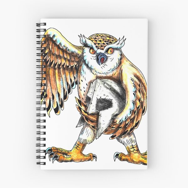 Item preview, Owl Holding Spartan Helmet Tattoo designed and sold by patrimonio.