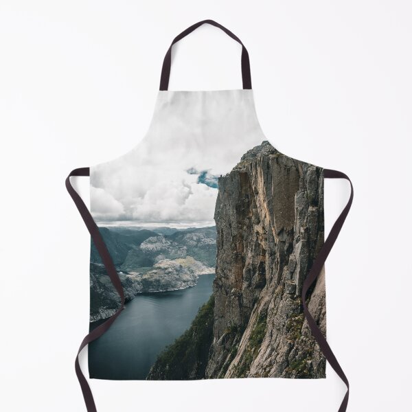 Item preview, Acantilado de Noruega con montañas y lago designed and sold by Darius Bocos.