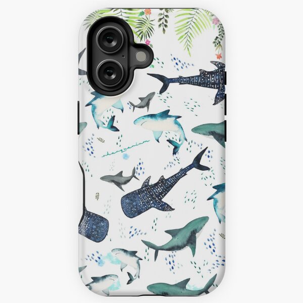 floral shark pattern iPhone Tough Case