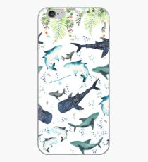 floral shark pattern iPhone Case