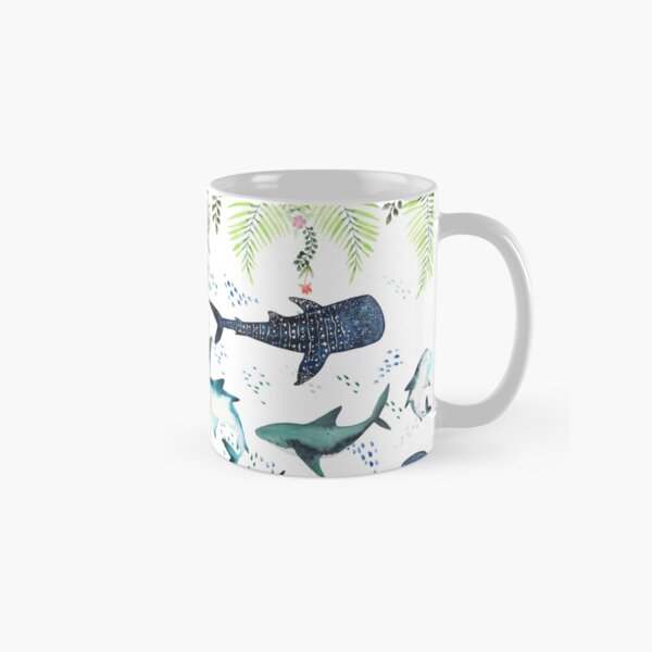 floral shark pattern Classic Mug