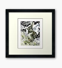 Hares in the Hedgerows Framed Print