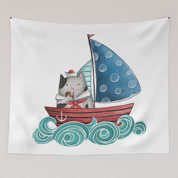 Item preview, Sailor Cat Illustration designed and sold by Aishwarya Vohra.