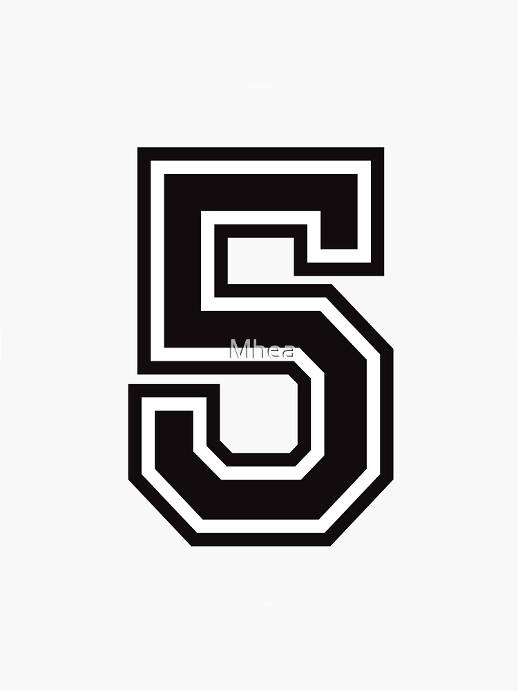 number 5 sticker black and white college sport font sticker by