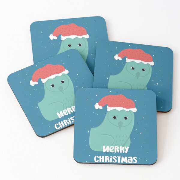 Item preview, Merry Christmas Owl with a Santa hat -  Owls Greetings collection - BGR designed and sold by MaddaMom.