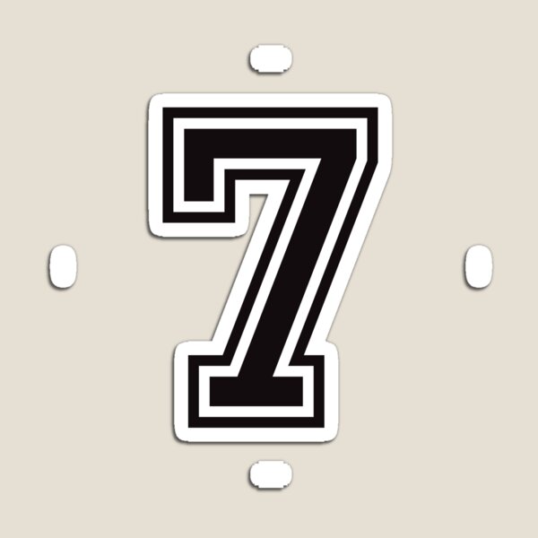 Number 2 sticker - black and white, college sport font Sticker for Sale  by Mhea