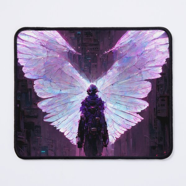 Item preview, Purple cyberpunk angel - AI generated artwork designed and sold by AI1artist.