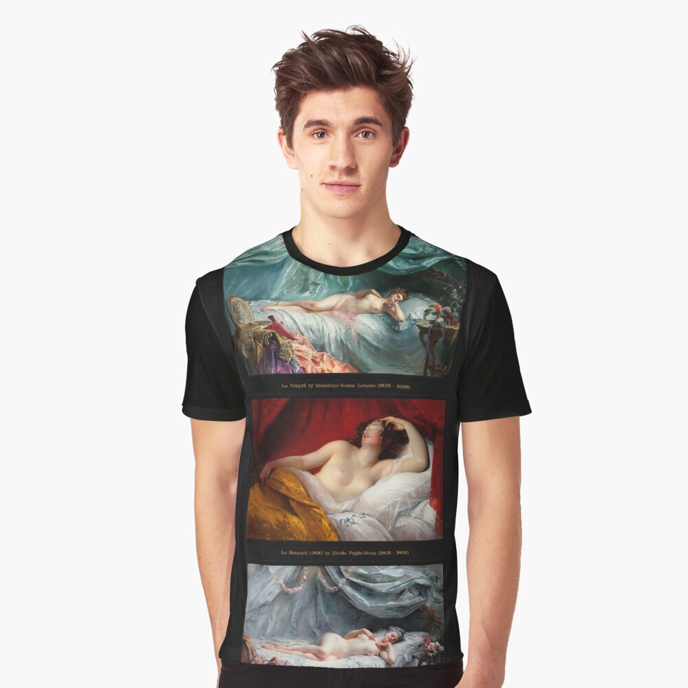 Trio De Nu Allongé Remastered Xzendor7 Classical Art Old Masters Reproductions Graphics T-shirt