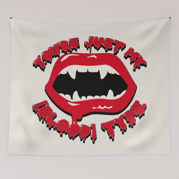 Item preview, You're Just My Blood Type, Fun Design For All Vampires On Halloween, Cool Cream Background designed and sold by TrulyEpoque.