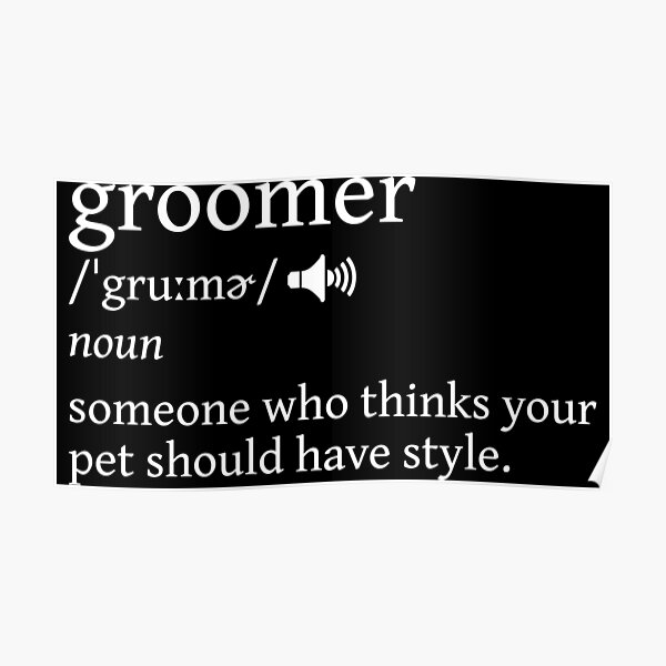 "Groomer Funny Dictionary Definition" Poster for Sale by blacklinesart
