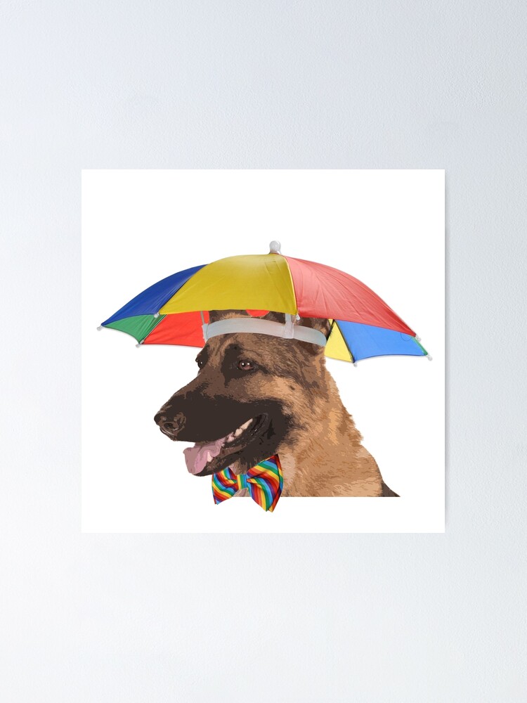 estafador reserva Racionalización Póster «Perro con sombrero de paraguas y pajarita» de MariePam | Redbubble