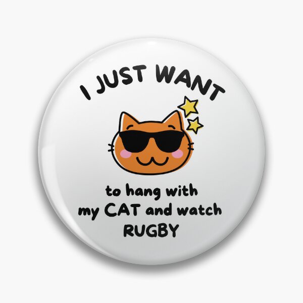 Artikelvorschau, Ich will nur mit meiner Katze abhängen und Rugby schauen entworfen und verkauft von TheGreenGoat.
