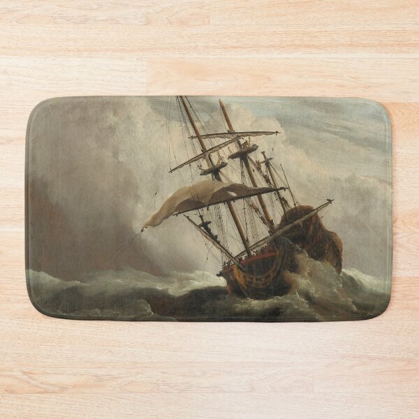 Item preview, Ship on the sea hit by waves painting designed and sold by Darius Bocos.