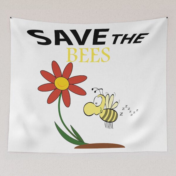 Item preview, Save the bees shits, save the bees phone cases, save the bees hats, save the bees shower curtain, save the bees backpack  designed and sold by Poussyarts.
