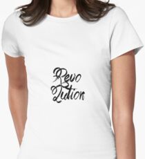 Brush Print scripted Tshirt Women's Fitted T-Shirt