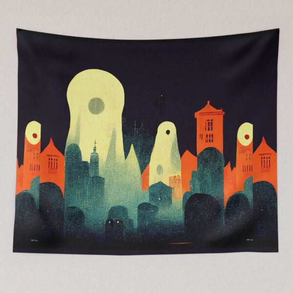 Item preview, Ghost in Haunted Town Cemetery designed and sold by afikreative.