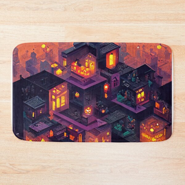 Item preview, Haunted Isometric Town during Halloween designed and sold by afikreative.