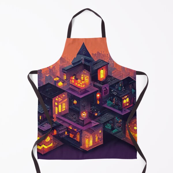 Item preview, Haunted Isometric Town during Halloween designed and sold by afikreative.