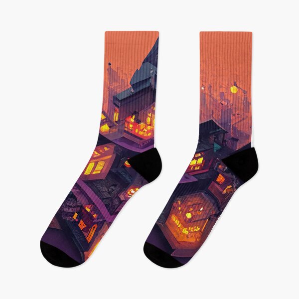 Item preview, Haunted Isometric Town during Halloween designed and sold by afikreative.