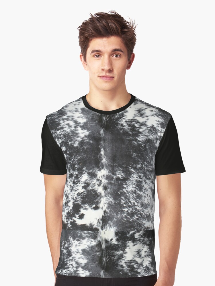 Imagen 1 de 5, Camiseta gráfica con la obra Piel Vacuno Blanco y Negro | Textura, diseñada y vendida por koovox.