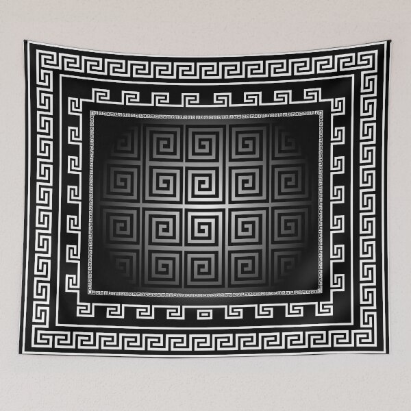 Item preview, Greek Keys Black White designed and sold by Yiorgos Designs.