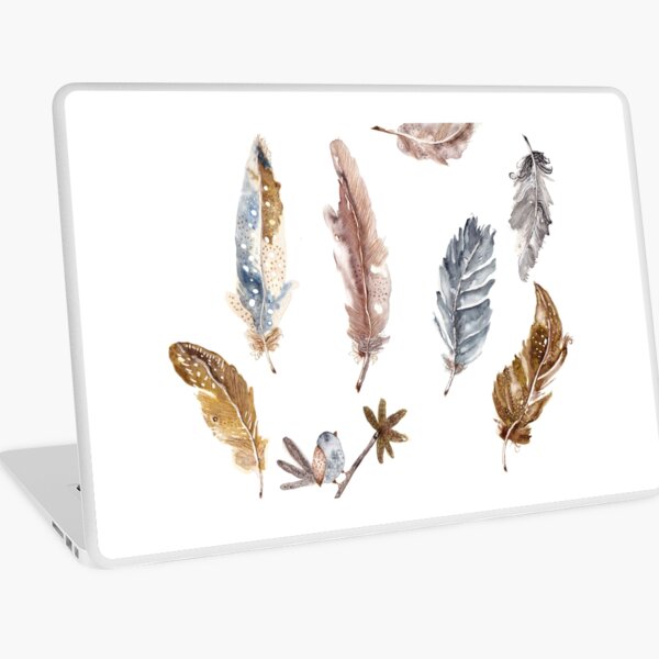 Watercolour Feathers Laptop Skin