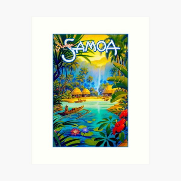 Item preview, SAMOA; Vintage Travel and Tourism Advertising Print designed and sold by posterbobs.