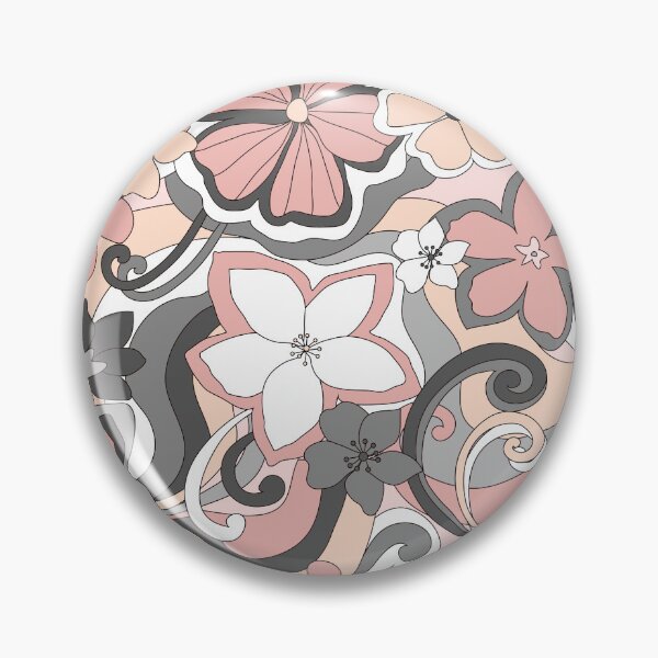 Item preview, 200 Flowers and Swirls, pink and grey designed and sold by Cressidacarr.