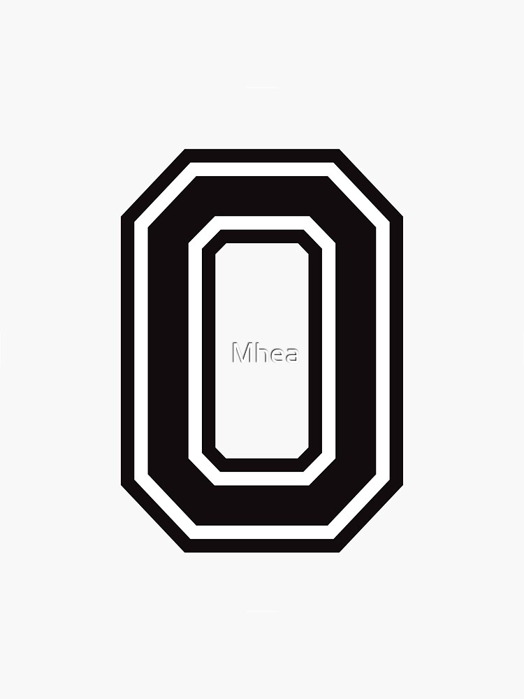 Number 0 sticker - black and white, college sports font Sticker