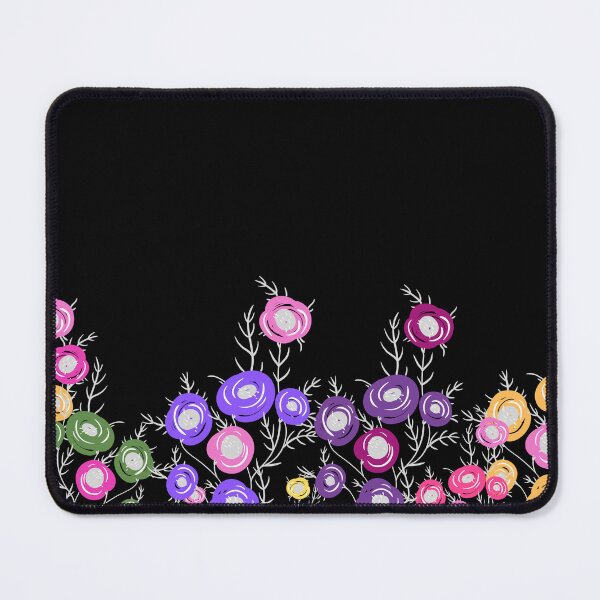 Item preview, A mind fresh colorful flower pattern on black background designed and sold by NUSUSDREAM.