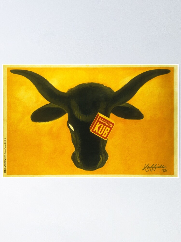 "BOUILLON KUB Instant Stock Soup Art Deco Food Advertisement Poster