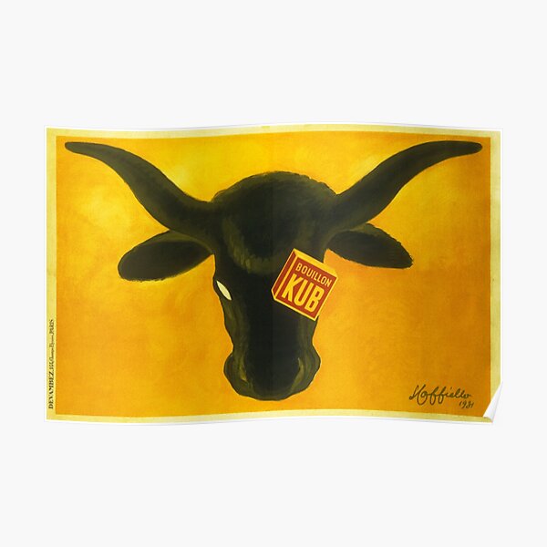 "BOUILLON KUB Instant Stock Soup Art Deco Food Advertisement Poster