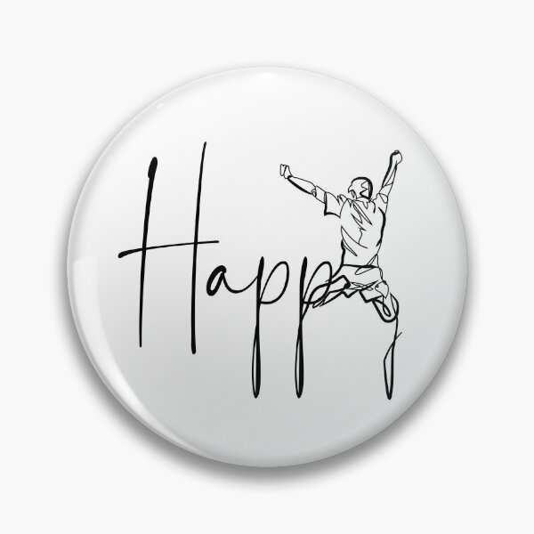 Item preview, Continuous Line Happy Joy Typography Calligraphy single word graphic minimalist art designed and sold by scribblelife.