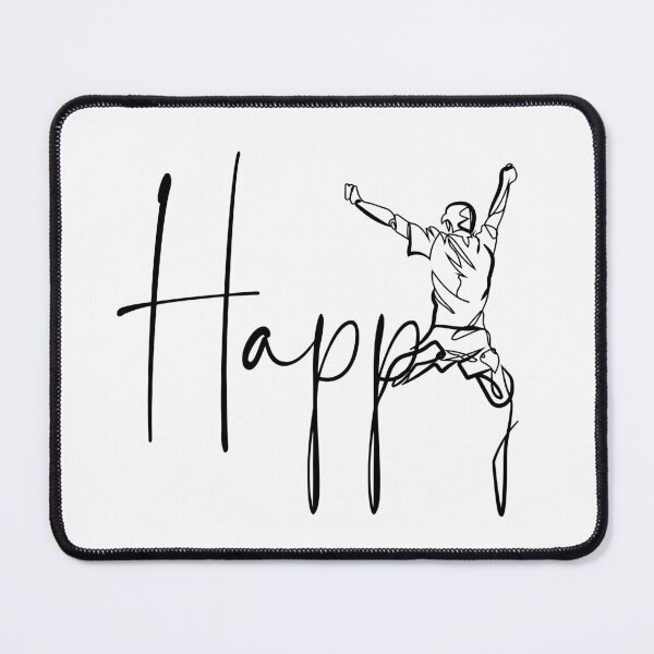 Item preview, Continuous Line Happy Joy Typography Calligraphy single word graphic minimalist art designed and sold by scribblelife.