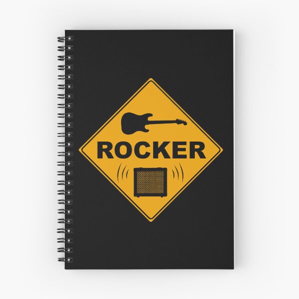 Aperçu de l'œuvre Caution Rocker avec guitare et ampli bruyants créée et vendue par Grepthor.