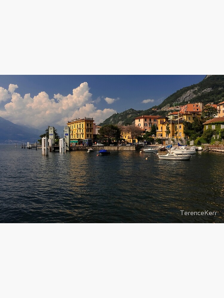 "Ferry dock waterside hotel on Lake Como" Poster for Sale by