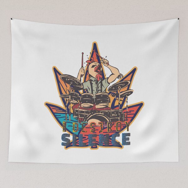 Item preview, the drums "i destroy silence" retro vintage canna   designed and sold by lacasanostra.