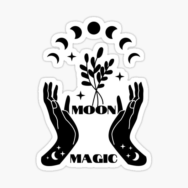 Moon Magic, Magic, Witch, Wiccan, Astrology, Magician, Moon Phases, Mystical, Mythical, Spiritual Sticker