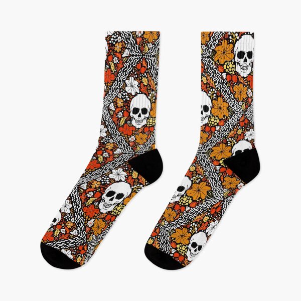 Item preview, Skulls and Autumn Season Leaves Pattern designed and sold by mrhighsky.