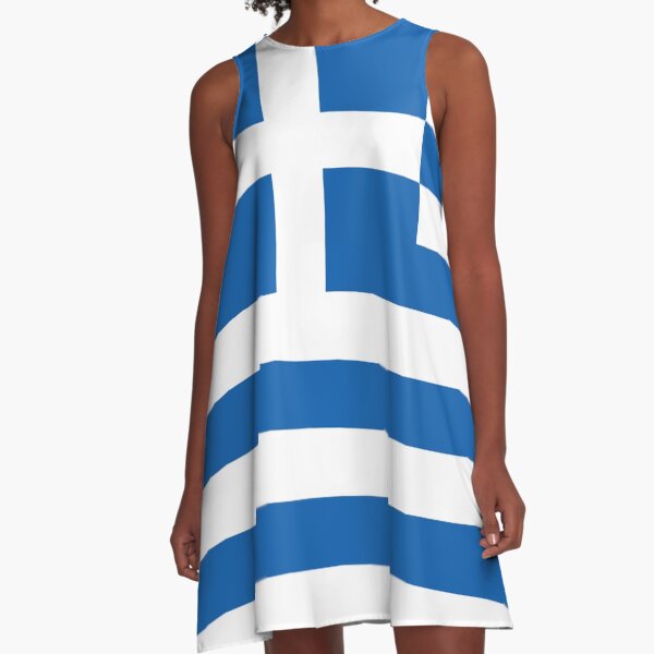 Greek Flag Mini Skirt A-Line Dress